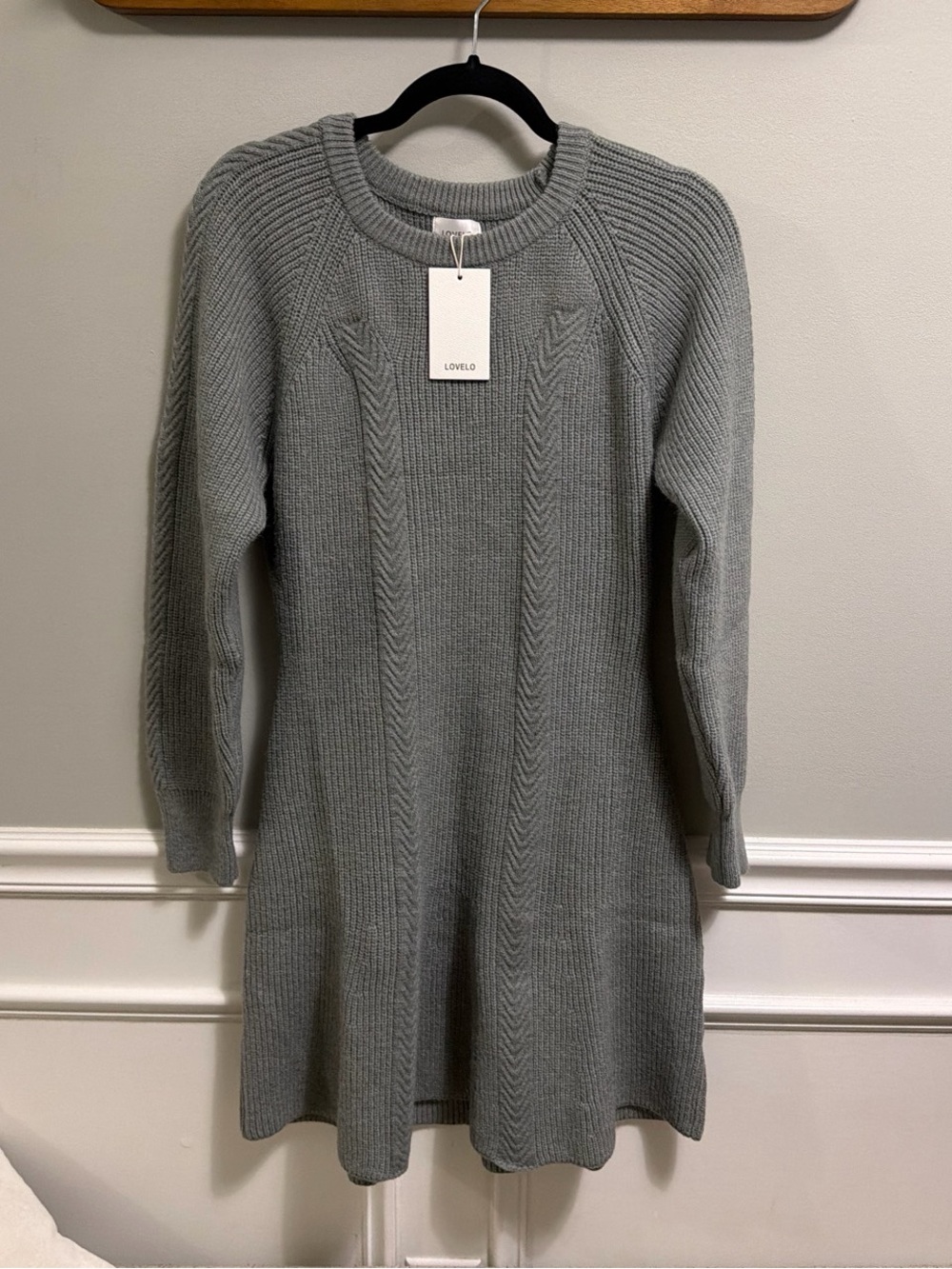 Lovelo Knit Sweater Dress in Heather Gray